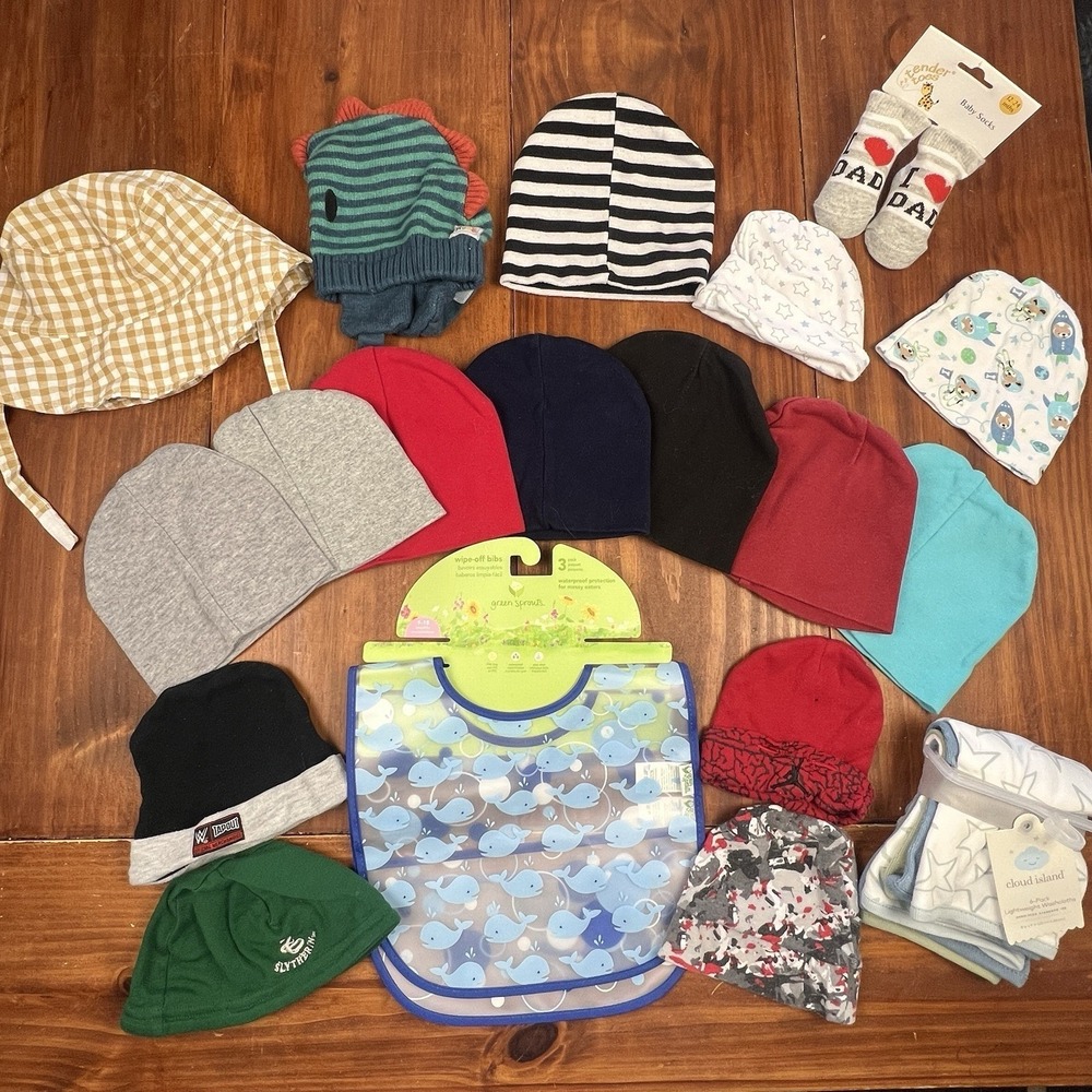 Infant Toddler Hats Socks And Bib Lot Miscellaneous Aged 0-24 Months NWT NWOT‎